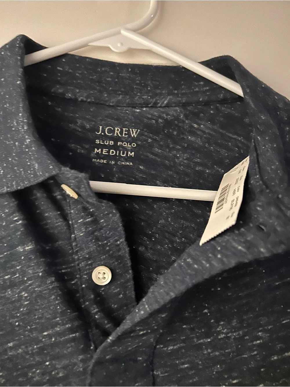 NWT J. Crew Men's Navy Heather Polo Shirt